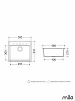 Granitna sudopera 56x51cm Diamond grey Retto-2