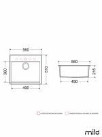 Granitna sudopera 56x51cm Pure sand Retto-2