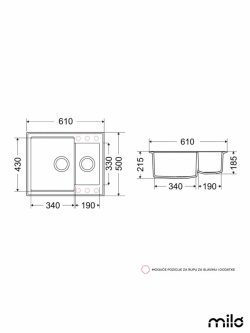 Granitna sudopera 61x50cm Lava stone Retto-2