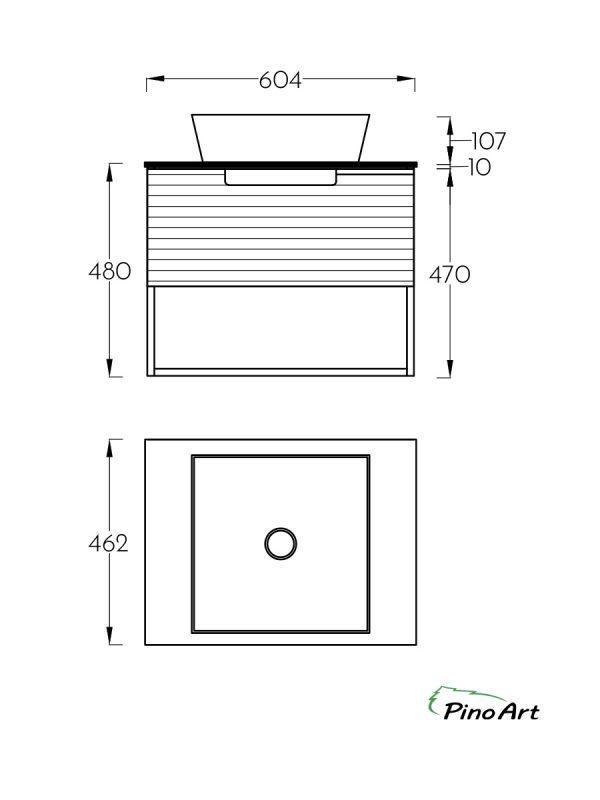 Lavabo sa ormarićem PinoArt Piedra 60HOR-1067-3