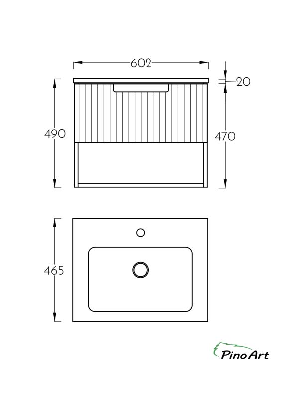 Lavabo sa ormarićem PinoArt Piedra 60VER-1050-3