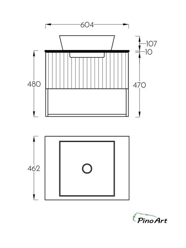Lavabo sa ormarićem PinoArt Piedra 60VER-1073-3