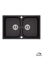 Granitna sudopera dupla Barbados 76x48cm Crna