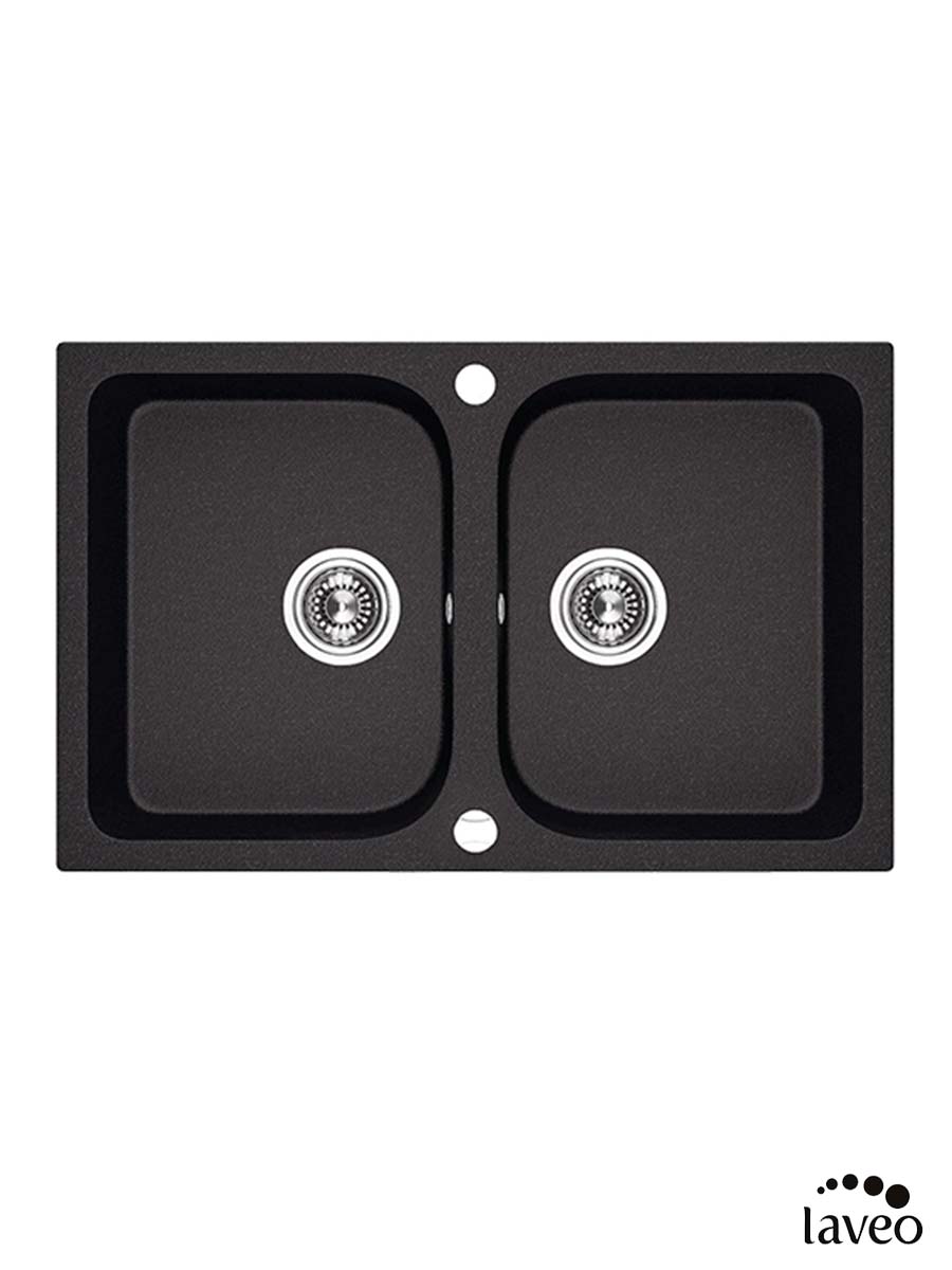 Granitna sudopera dupla Barbados 76x48cm Crna Granitna sudopera dupla Barbados 76x48cm Crna
