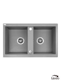 Granitna sudopera dupla Barbados 78x48cm Siva