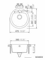 Granitna sudopera Manhattan R100 47x49cm Crna-2