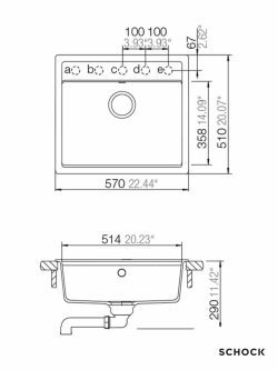 Granitna sudopera Nemo N100 57x51cm Crna-2