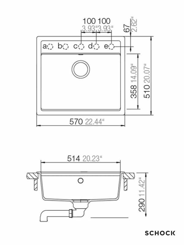 Granitna sudopera Nemo N100S 49x51cm Bela-2