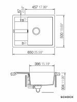Granitna sudopera Ronda D100L 65x50cm Bela-2