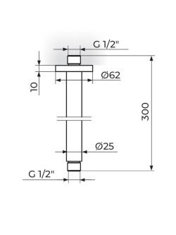 Držač ruže tuša Rosan PTRKUZ13G