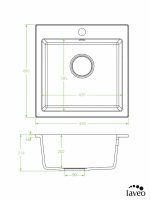 Granitna sudopera Alena 49x49cm Mat Crna-2