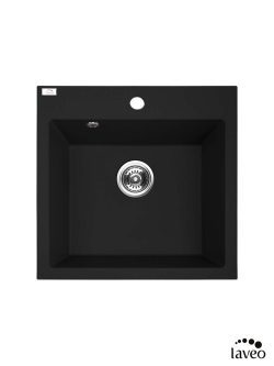 Granitna sudopera Alena 49x49cm Mat Crna