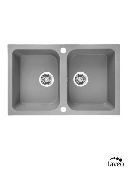 Granitna sudopera dupla Celia 76x48cm Siva