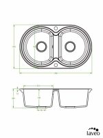Granitna sudopera Dafne 78x47cm dupla Crna-2