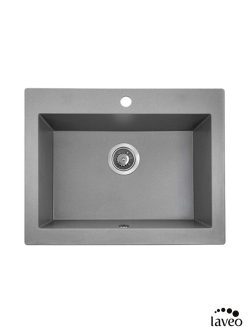 Granitna sudopera Komodo 63x49cm Siva Laveo-2