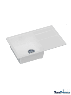 Granitna sudopera INES 78x50cm Bela ugradna