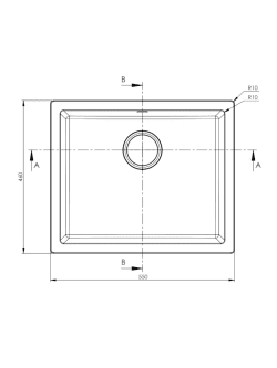 Granitna sudopera JOANNA 55x46cm Crna mat podgradna 2