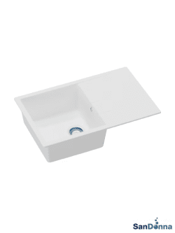 Granitna sudopera PAULINA 79x50cm Bela ugradna