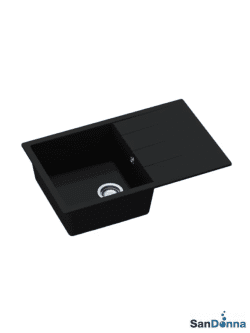 Granitna sudopera PAULINA 79x50cm Crna mat ugradna