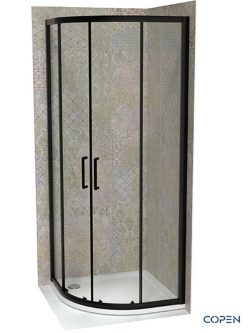 Crna tuš kabina Atlas-Pro R80x195cm