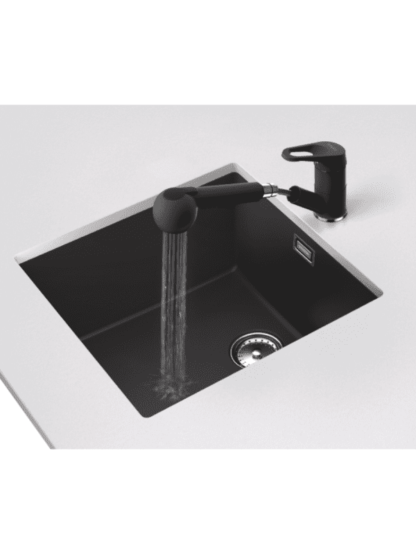 Baterija sa izvlačnim tušem Shock Cosmo crna granitna 2