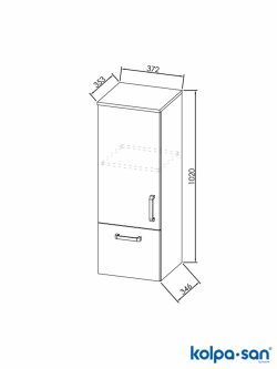 Ormarić 37x102cm Evelin KolpaSan siva-antracit Outlet-2