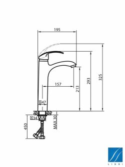 Visoka baterija za lavabo Kongo Linni-2