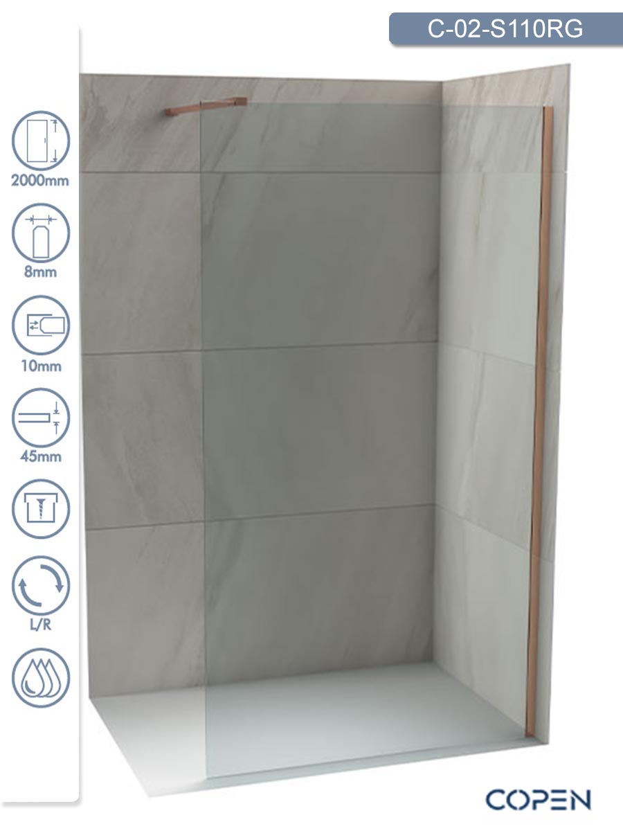 Walk-in paravan Monte Copen 110x200cm C-02-S110RG Walk-in paravan Monte Copen 110x200cm C-02-S110RG