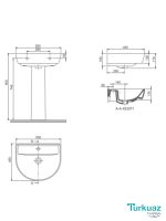 Lavabo Bella 55x45cm Turkuaz 3300U-2
