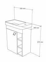 Lavabo sa ormarićem Mini 55cm Quartz K-Jo-2
