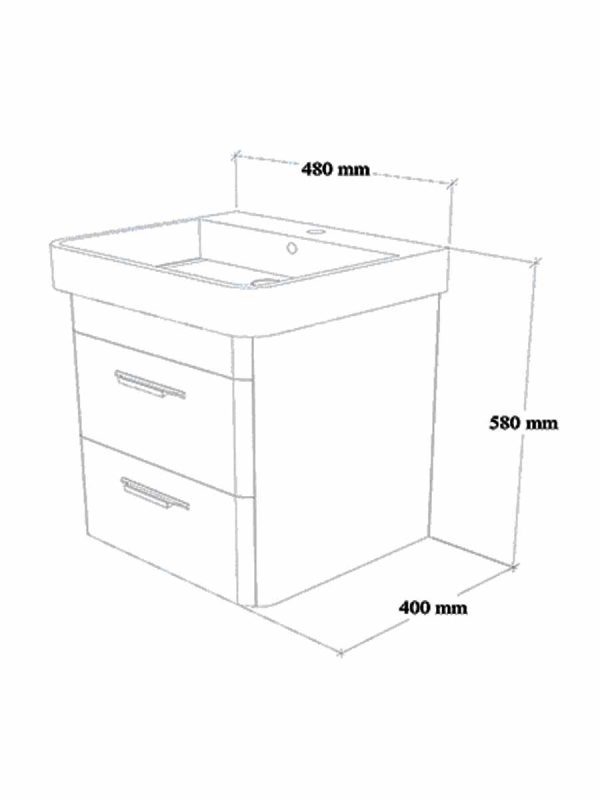 Lavabo sa ormarićem Round 48cm Quartz K-Jo-2 Lavabo sa ormarićem Round 48cm Quartz K-Jo-2
