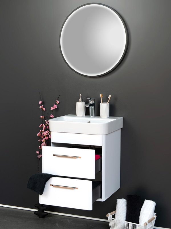 Lavabo sa ormarićem Round 48cm Quartz K-Jo-3 Lavabo sa ormarićem Round 48cm Quartz K-Jo-3