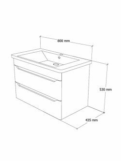Lavabo sa ormarićem Sharp 80cm Quartz K-Jo - 2