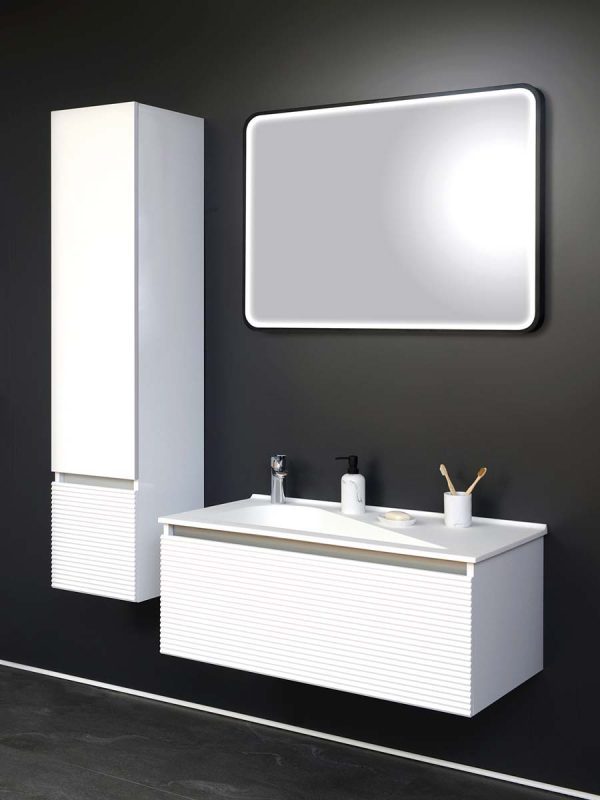 Led ogledalo Delta crni ram 100x70cm-2