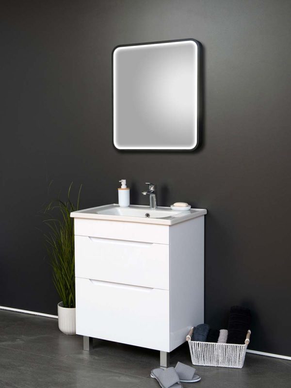 Led ogledalo Delta crni ram 60x65cm-2