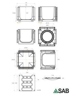 Ugao za kanalicu 12.5t-livena rešetka 125x100-2