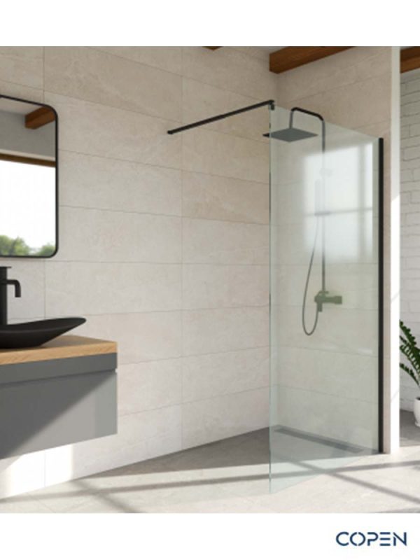 Walk-in paravan crni Copen Monte 140x200cm-2
