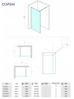 Walk-in paravan Copen Monte 100x200cm-4