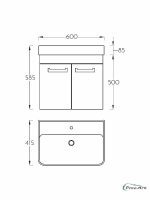 Lavabo sa ormarićem PinoArt Neon 60cm antracit-2
