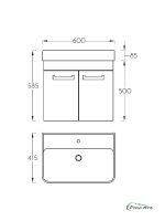 Lavabo sa ormarićem PinoArt Neon 60cm bela-2