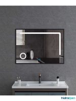 Led ogledalo sa crnim ramom 80x60cm Hidro-2