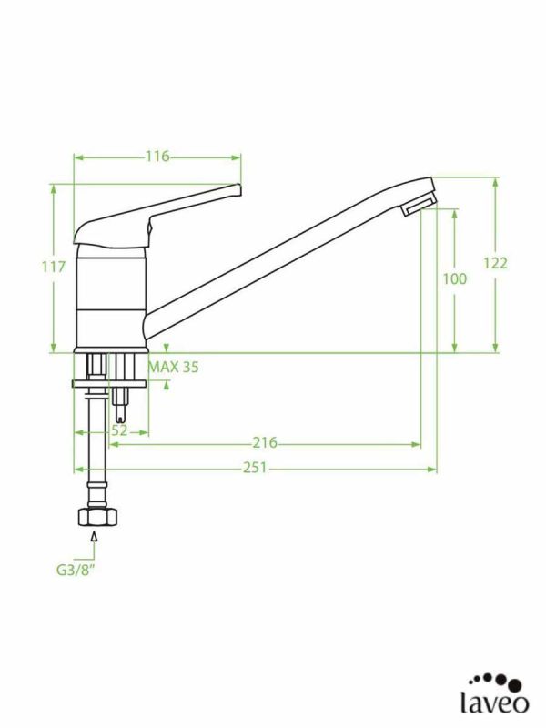 Granitna slavina Iga crna 760D Laveo-2