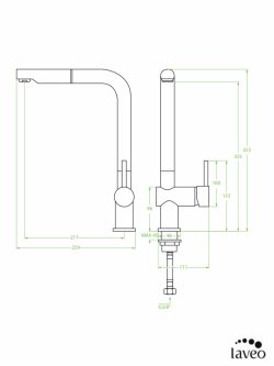 Granitna slavina Luna crna 769D izvlačni tuš-2