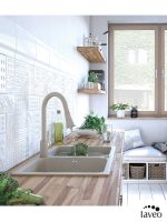 Granitna slavina Daru bež 469D izvlačni tuš-3