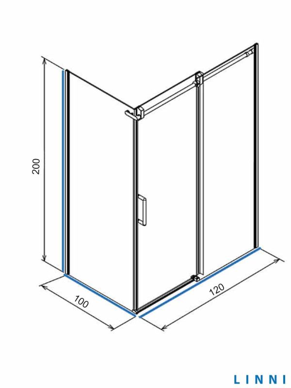 Tuš kabina Ideal Linni 100x120x200cm 8mm staklo-2