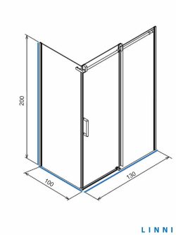 Tuš kabina Ideal Linni 100x130x195cm 8mm staklo
