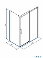 Tuš kabina Ideal Linni 70x130x195cm 6mm staklo-2