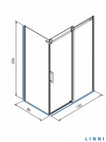 Tuš kabina Ideal Linni 80x130x195cm 8mm staklo-2