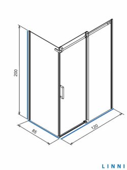 Tuš kabina Ideal Linni 85x120x200cm 8mm staklo-2