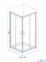 Tuš kabina Ideal Linni 120x120x195cm 6mm staklo-2